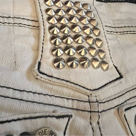 Thesaintssinphony | OOAK Star Pattern Handcrafted Distressed Studded Denim - Picture 9 of 13